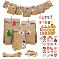 DIY Adventskalender zum Befüllen - 24 Papiertüten in 3 Größen Sticker Bastelset DIY Adventskalender zum Befüllen - 24 Papiertüten in 3 Größen Sticker Bastelset