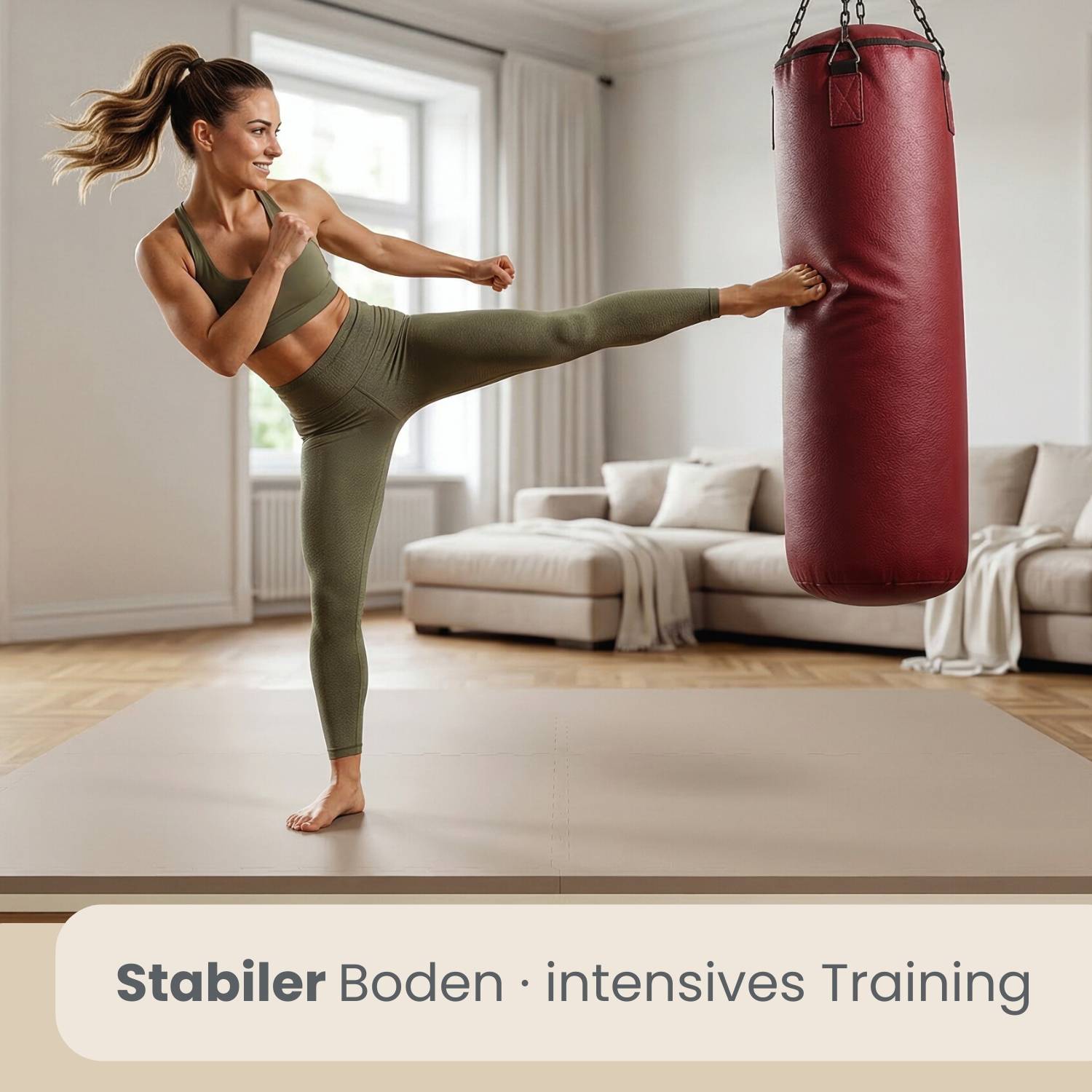 4cm dicke Fitnessmatte 2er Set - 90x90cm Bodenschutzmatte Gym Matte Puzzlematte