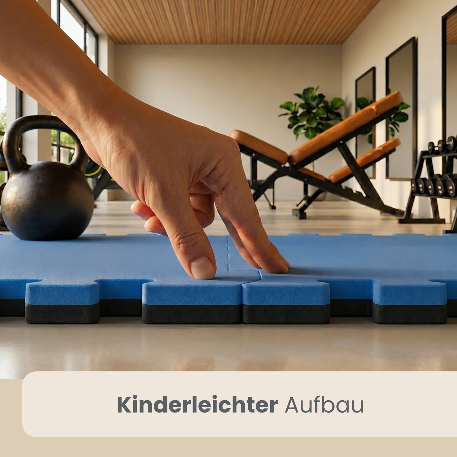 2,5cm dicke Fitnessmatte 3er Set 90x90cm Bodenschutzmatte Gym Matte Puzzlematte