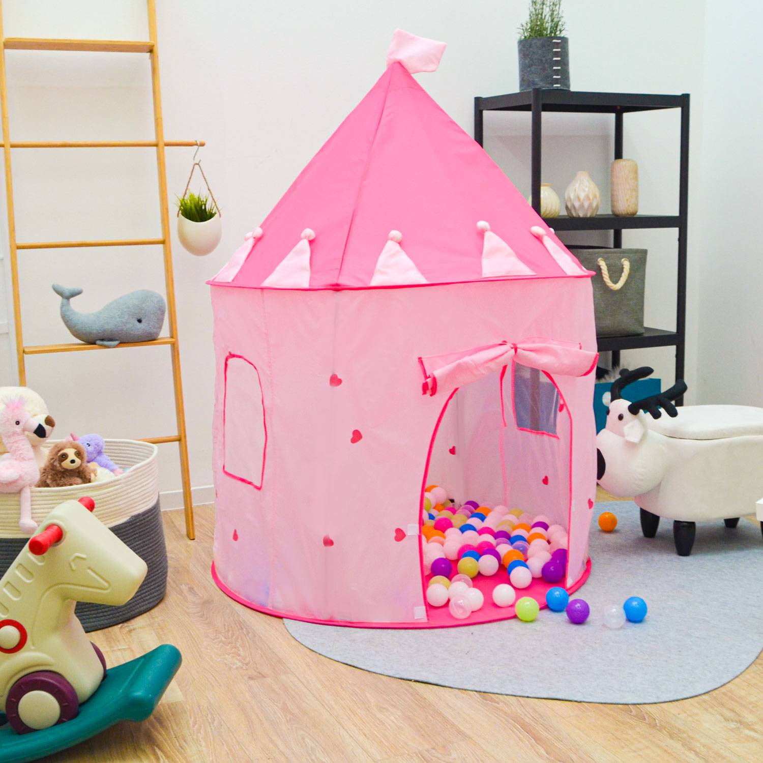 Bällebad Mädchen - 300 Bälle - 100x100x135 Kinderzelt Spielzelt Baby Bällezelt