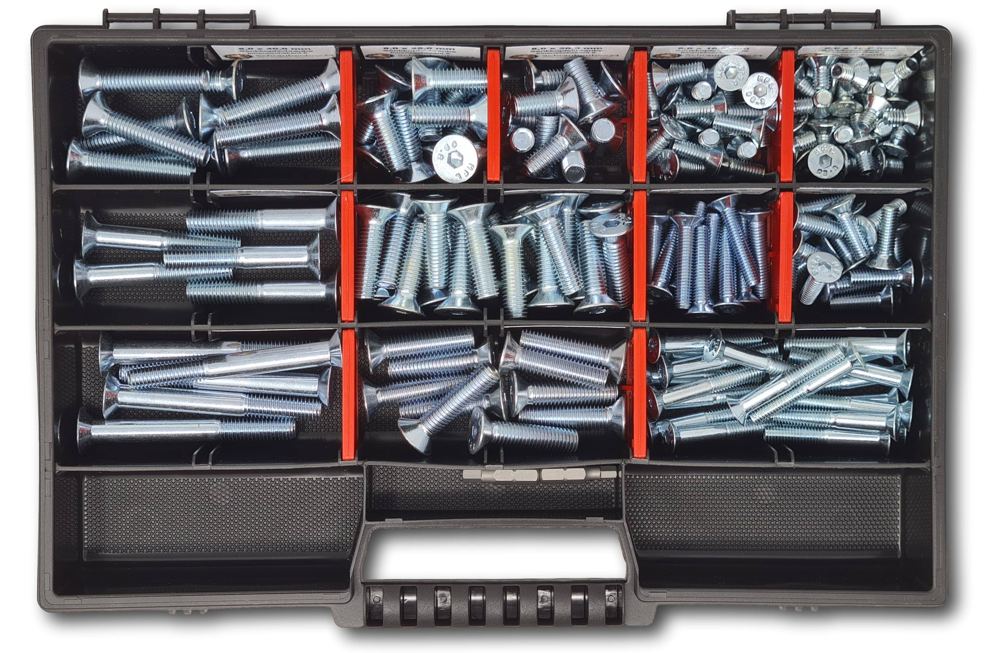 Senkkopfschrauben Sortiment M6-M8 // 10mm-70mm 160 tlg. Schraubenbox