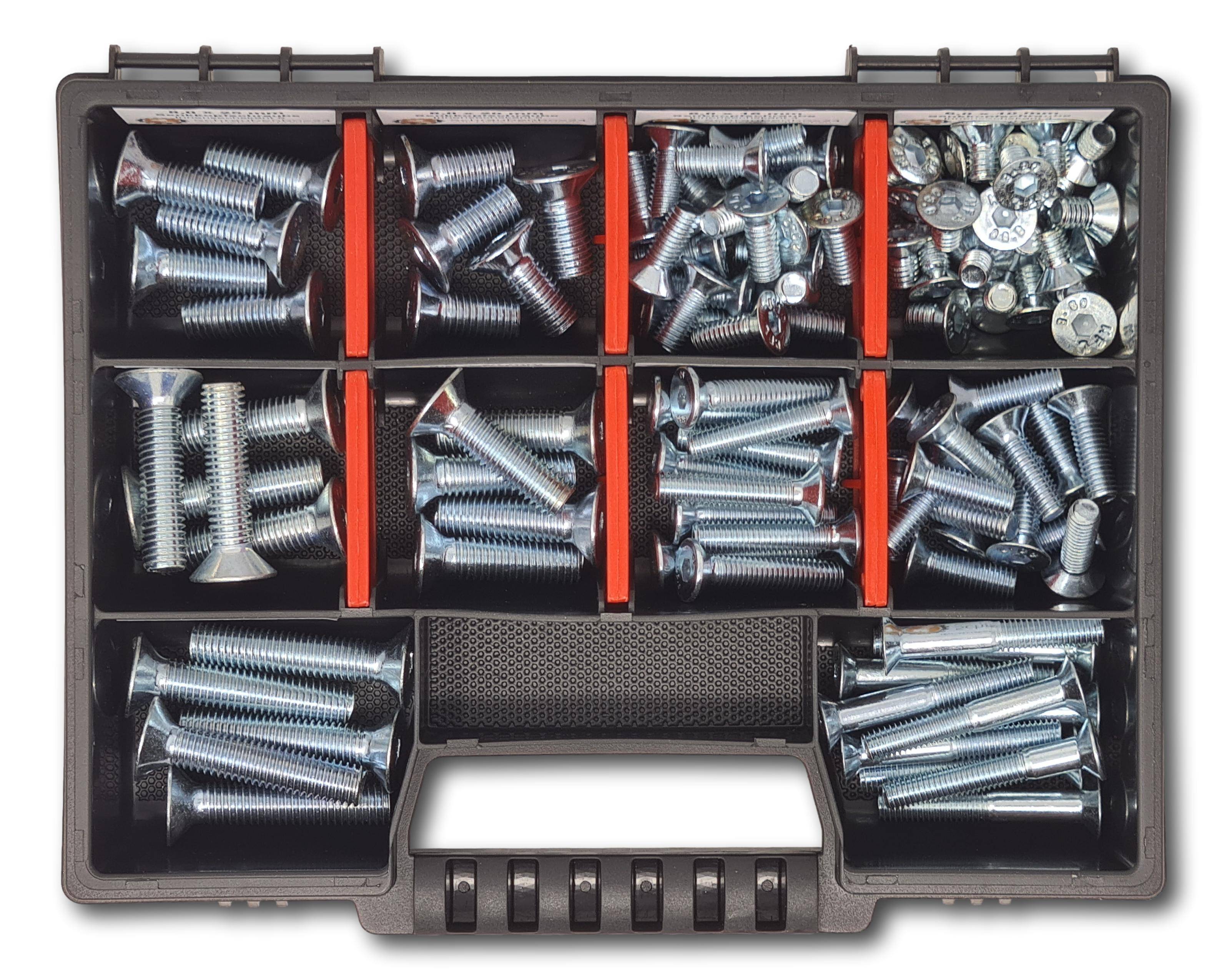 Senkkopfschrauben Sortiment M6-M8 // 10mm-40mm 105 tlg. Schraubenbox