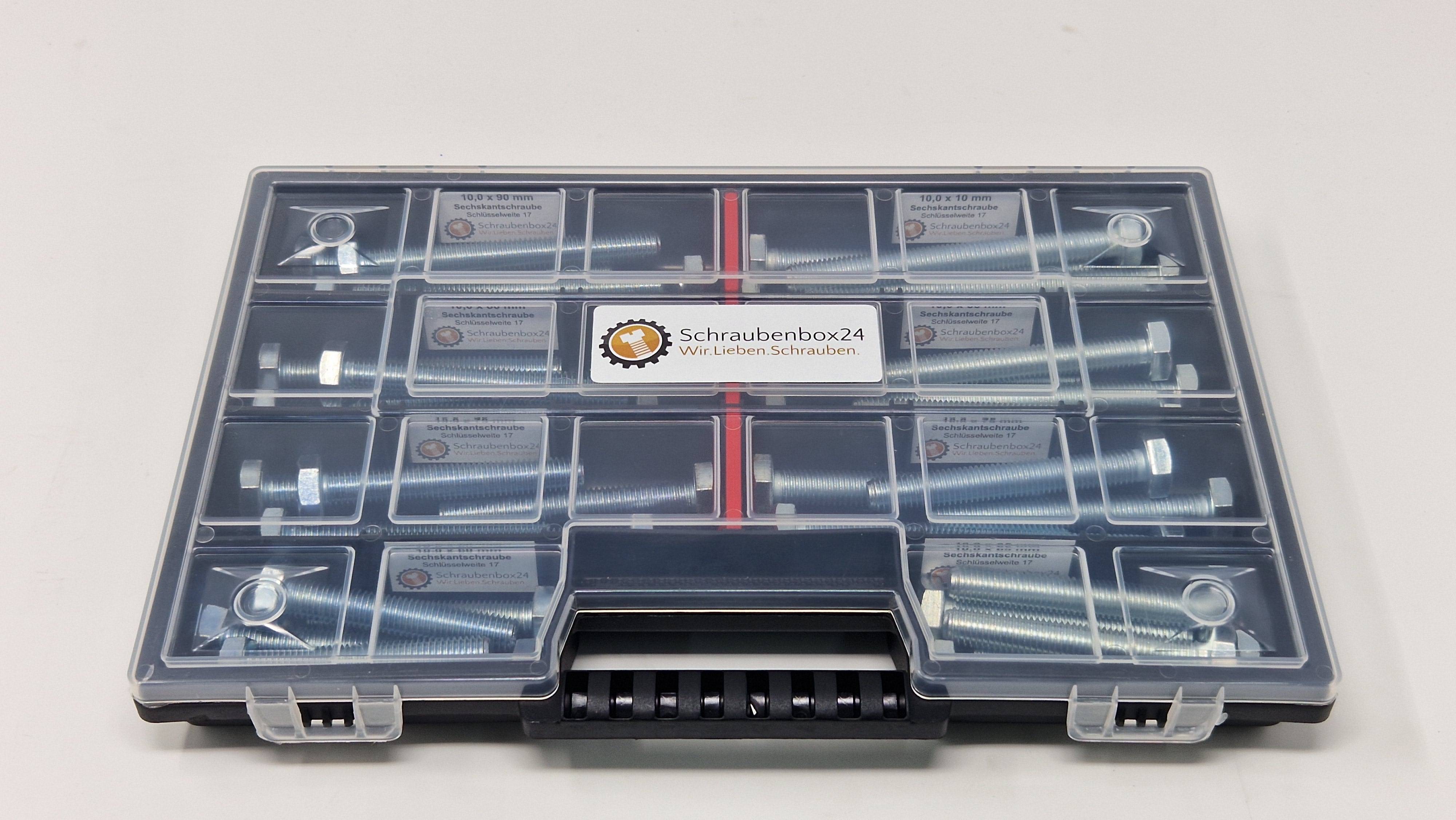 Sechskantschrauben Sortiment M10 //60mm-100mm 40 tlg. Schraubenbox DIN 933