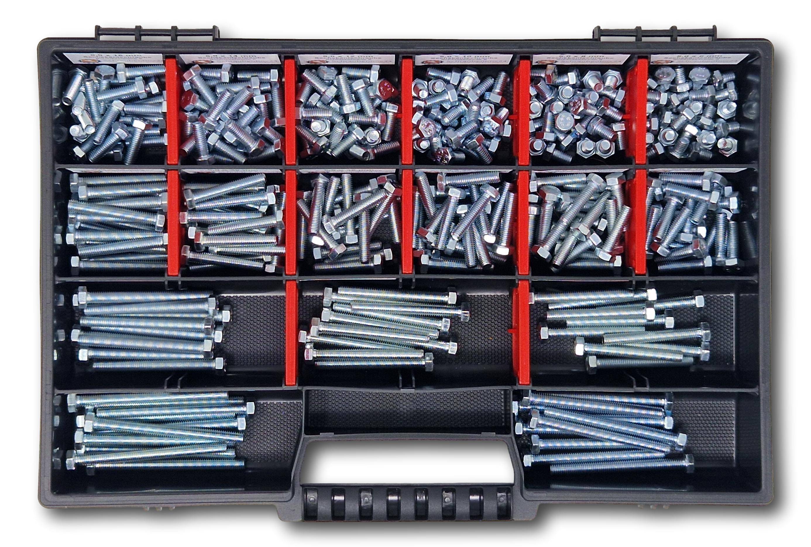 Sechskantschrauben Sortiment M5 // 6mm-60mm 300 tlg Schraubenbox DIN 933/ISO4017