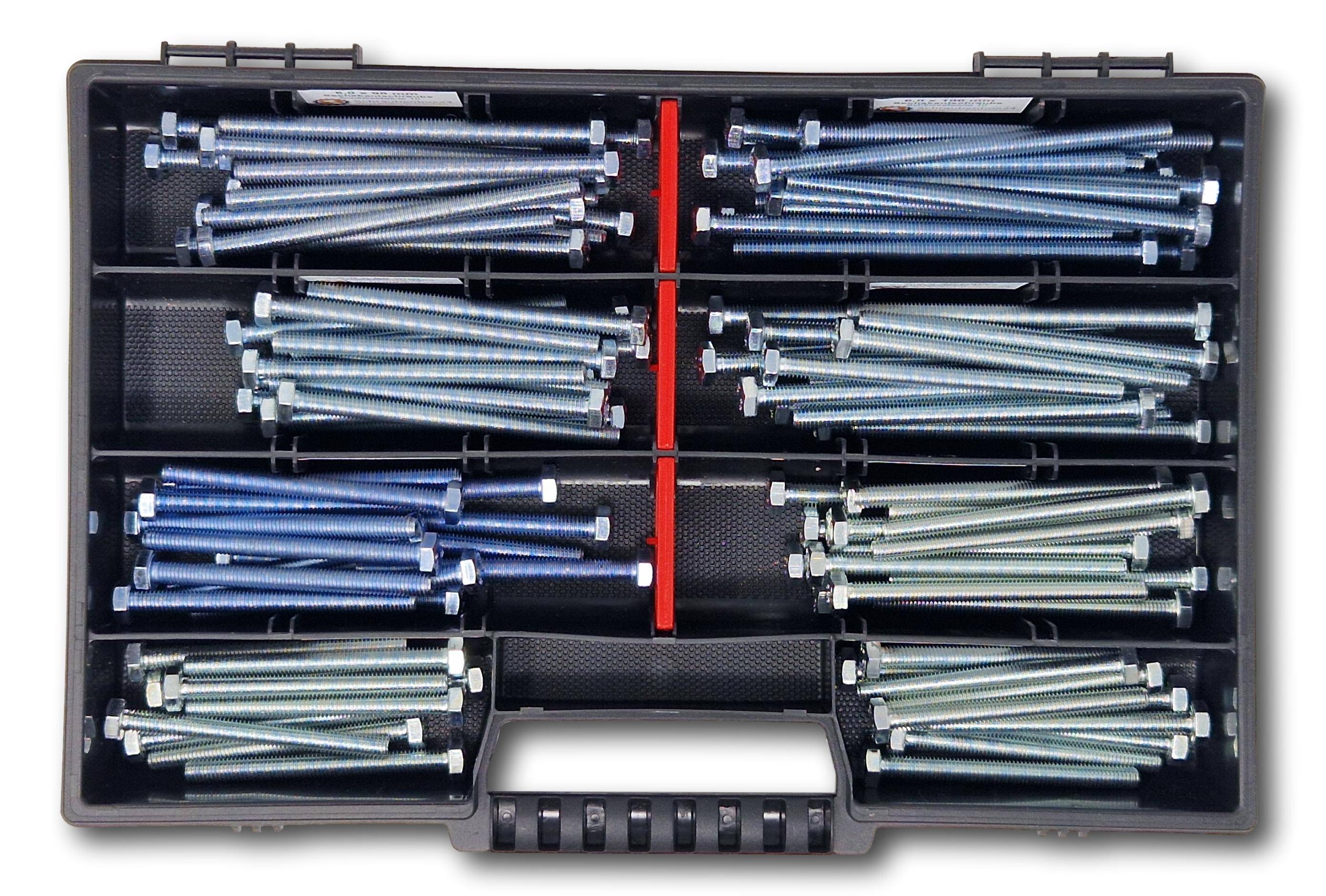 Sechskantschrauben Sortiment M6 // 65mm-100mm 110 tlg Schraubenbox DIN 933/ISO4017