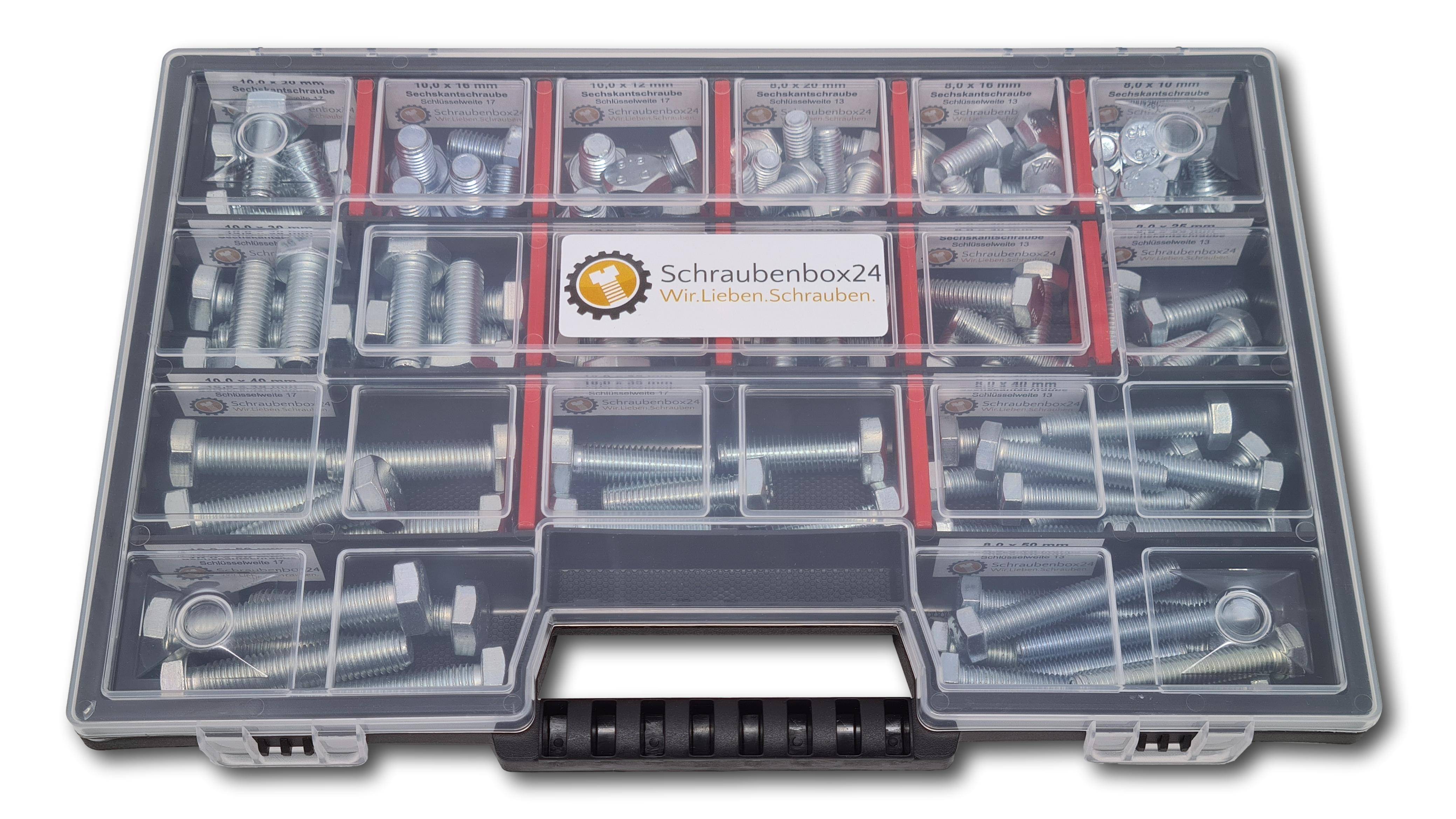 Sechskantschrauben Sortiment M8-M10 // 10mm-50mm 110 tlg. Schraubenbox