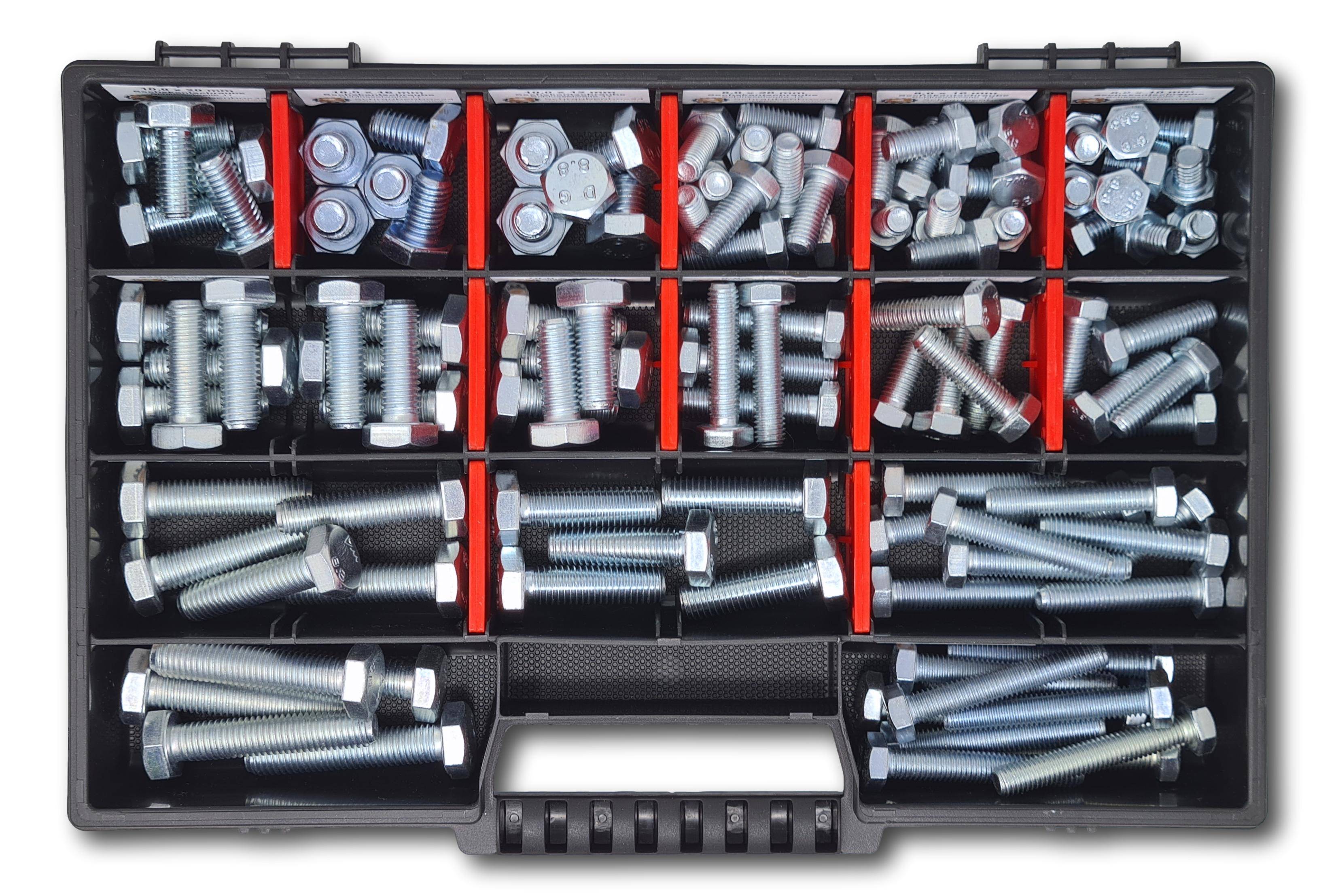 Sechskantschrauben Sortiment M8-M10 // 10mm-50mm 110 tlg. Schraubenbox