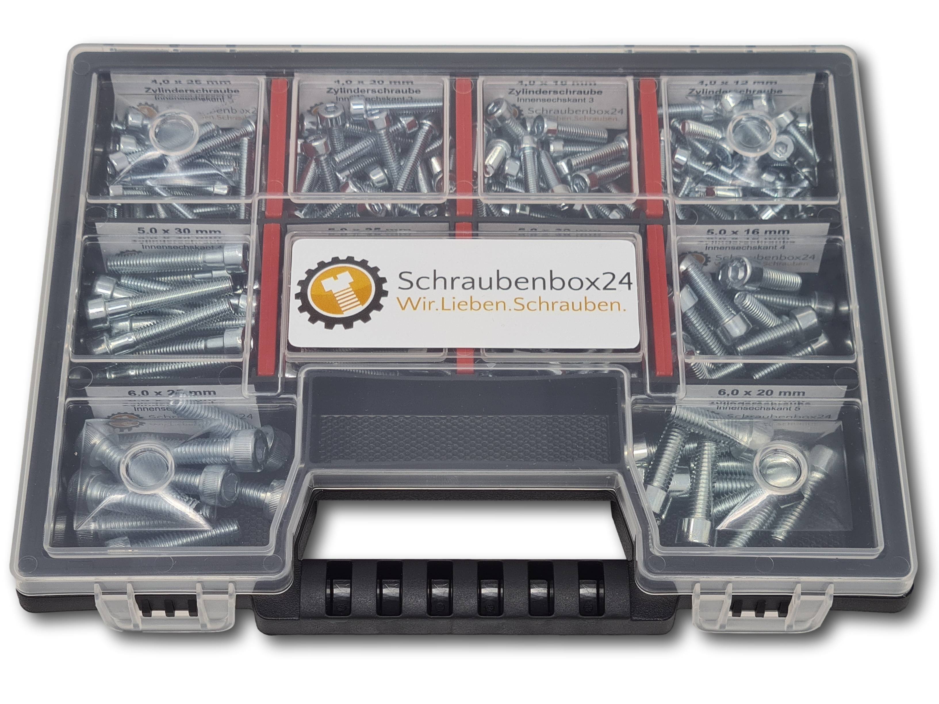 Zylinderkopfschrauben Sortiment M4-M6 // 12mm-30mm 210 tlg. Schraubenbox