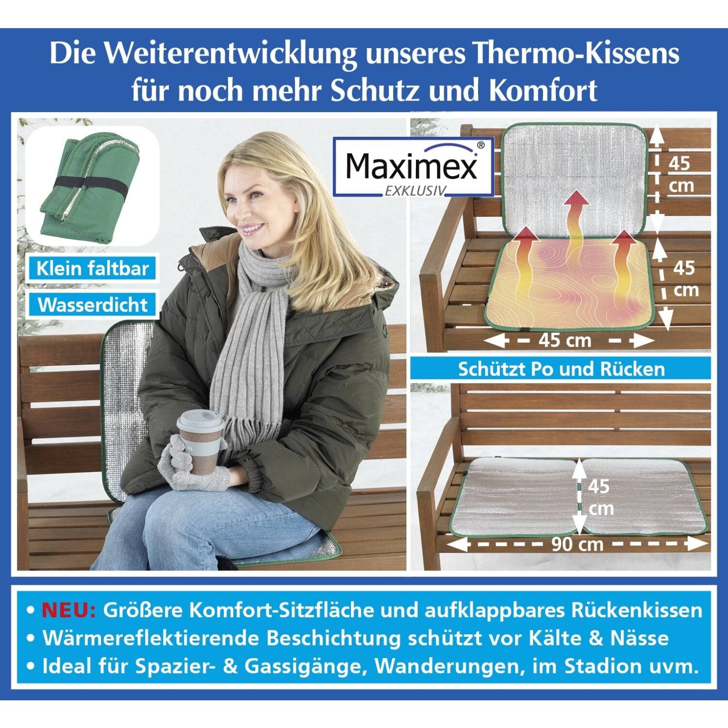 Maximex Thermo-Sitzkissen faltbar, wasserdicht, XL