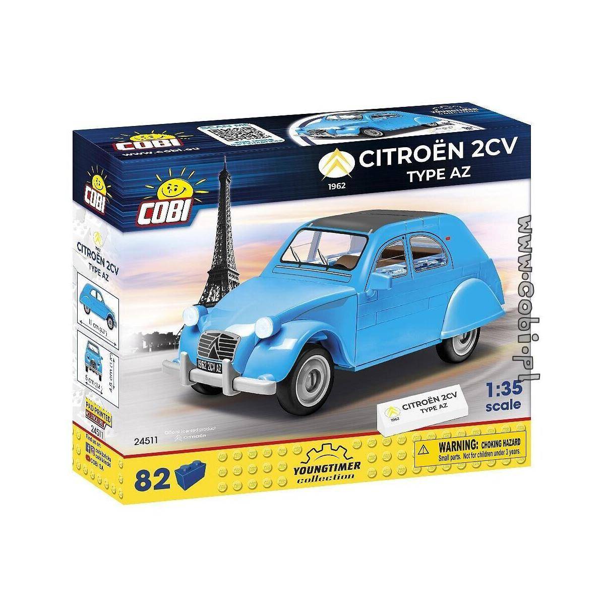 COBI-24511 - CITROEN 2CW TYPE AZ 1962 80KL, Modell, 82 Teile , ab 6 Jahren