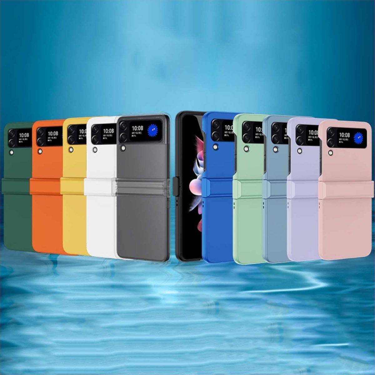 Für Samsung Galaxy Z Flip4 Silikon TPU Orange Cover Handy Tasche Etui