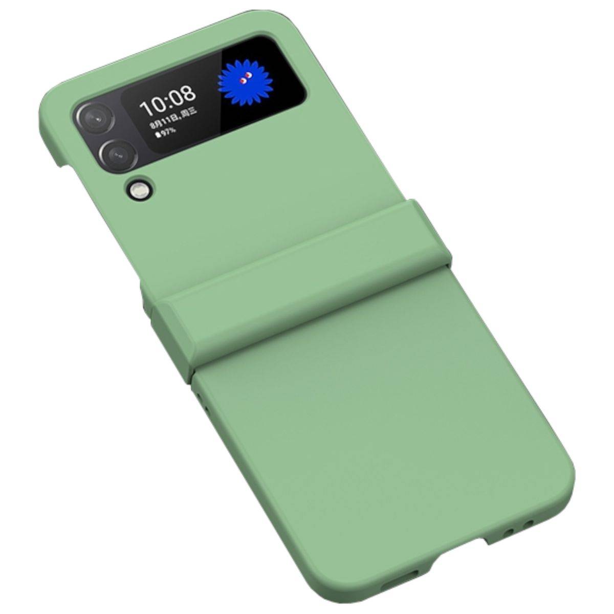 Für Samsung Galaxy Z Flip4 Silikon TPU Grün Schutz Cover Handy Tasche