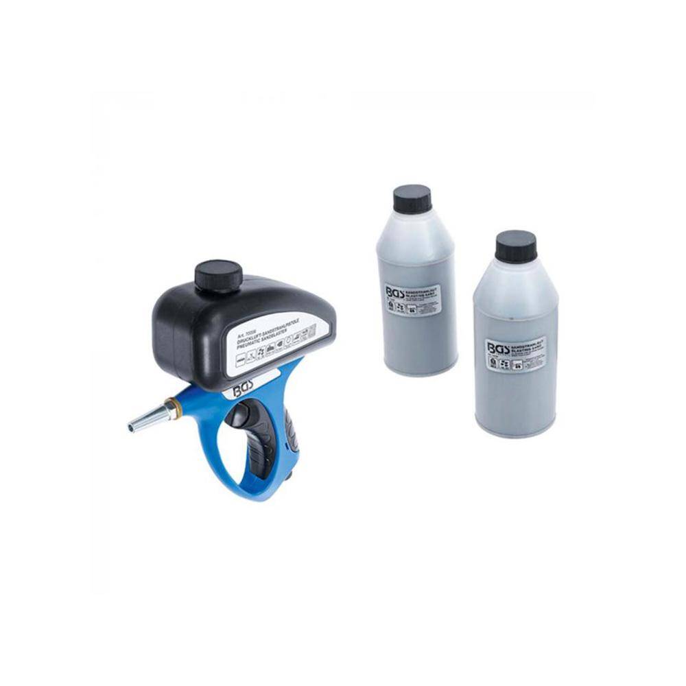 Druckluft-Sandstrahlpistole - inkl. 2 kg Strahlgut Aluminiumoxid, Körnung 40 bis 60
