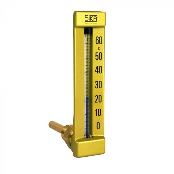 Maschinen-Thermometer WBZ - Messing - Anschlussgewinde 1/2" - Winkel 90° - Tauchrohrlänge 63 mm Maschinen-Thermometer WBZ - Messing - Anschlussgewinde 1/2" - Winkel 90° - Tauchrohrlänge 63 mm