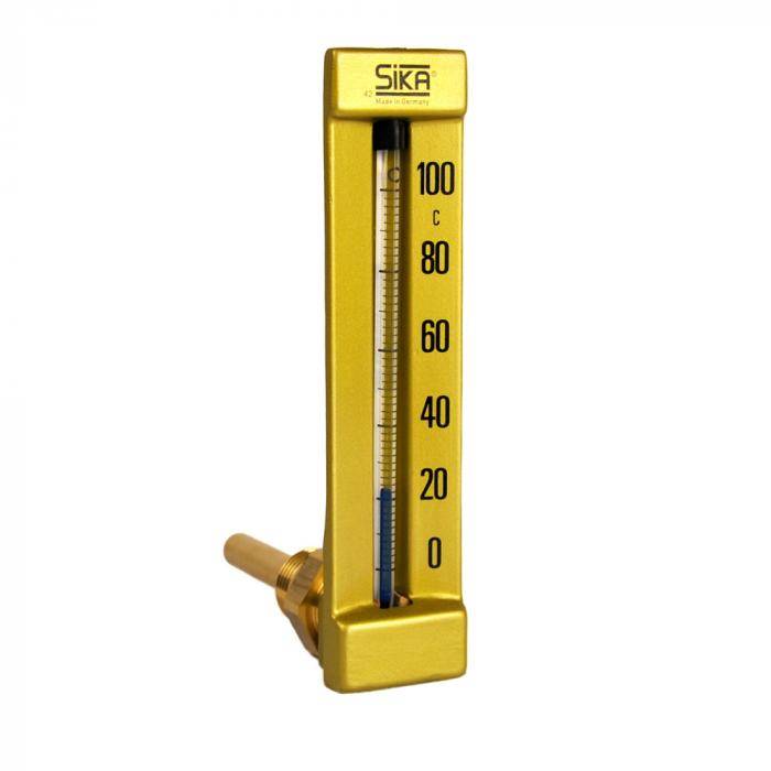 Maschinen-Thermometer WBZ - Messing - Anschlussgewinde 1/2" - Winkel 90° - Tauchrohrlänge 160 mm