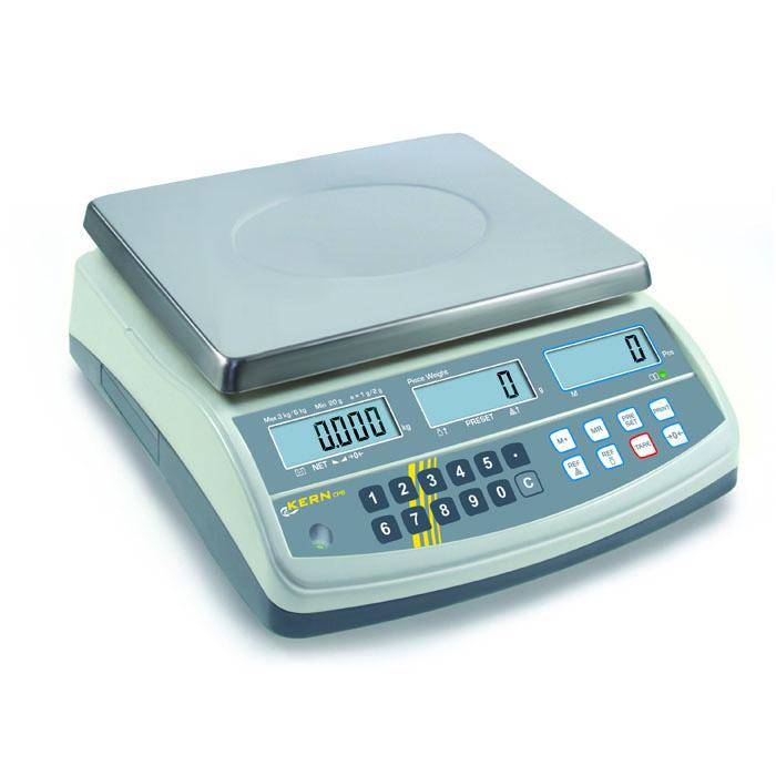 Waage - max. Wägebereich 15 kg - Ablesbarkeit [d] 0,2 g - kleinstes Teilegewicht 0,25 g / Stück - Zählauflösung bis 60.000 Punkte