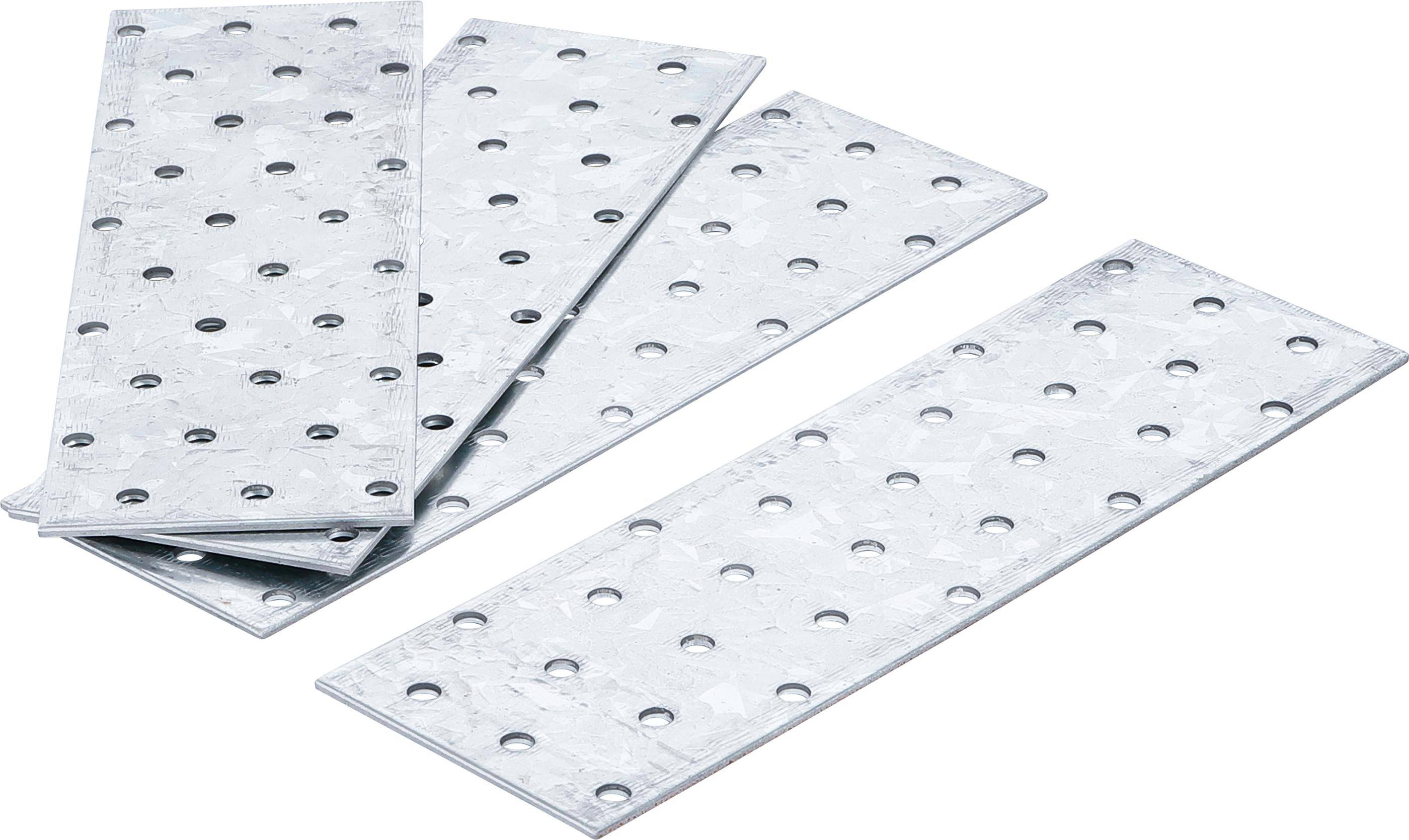 BGS Diy Stahl-Lochplatten-Satz | 200 x 60 x 2 mm | 4-tlg.