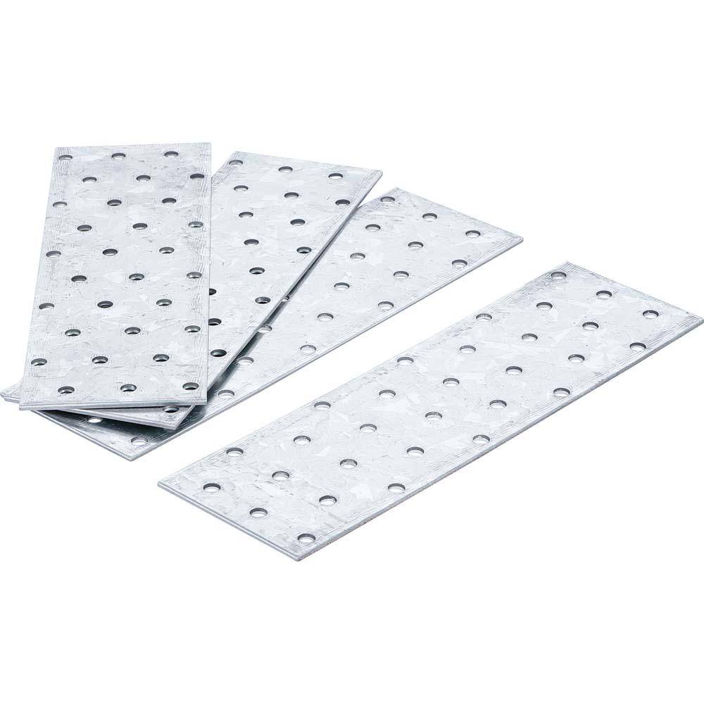 Stahl-Lochplattensatz - Maße (L x B x T) 200 x 60 x 2 mm - Inhalt 4 Stück