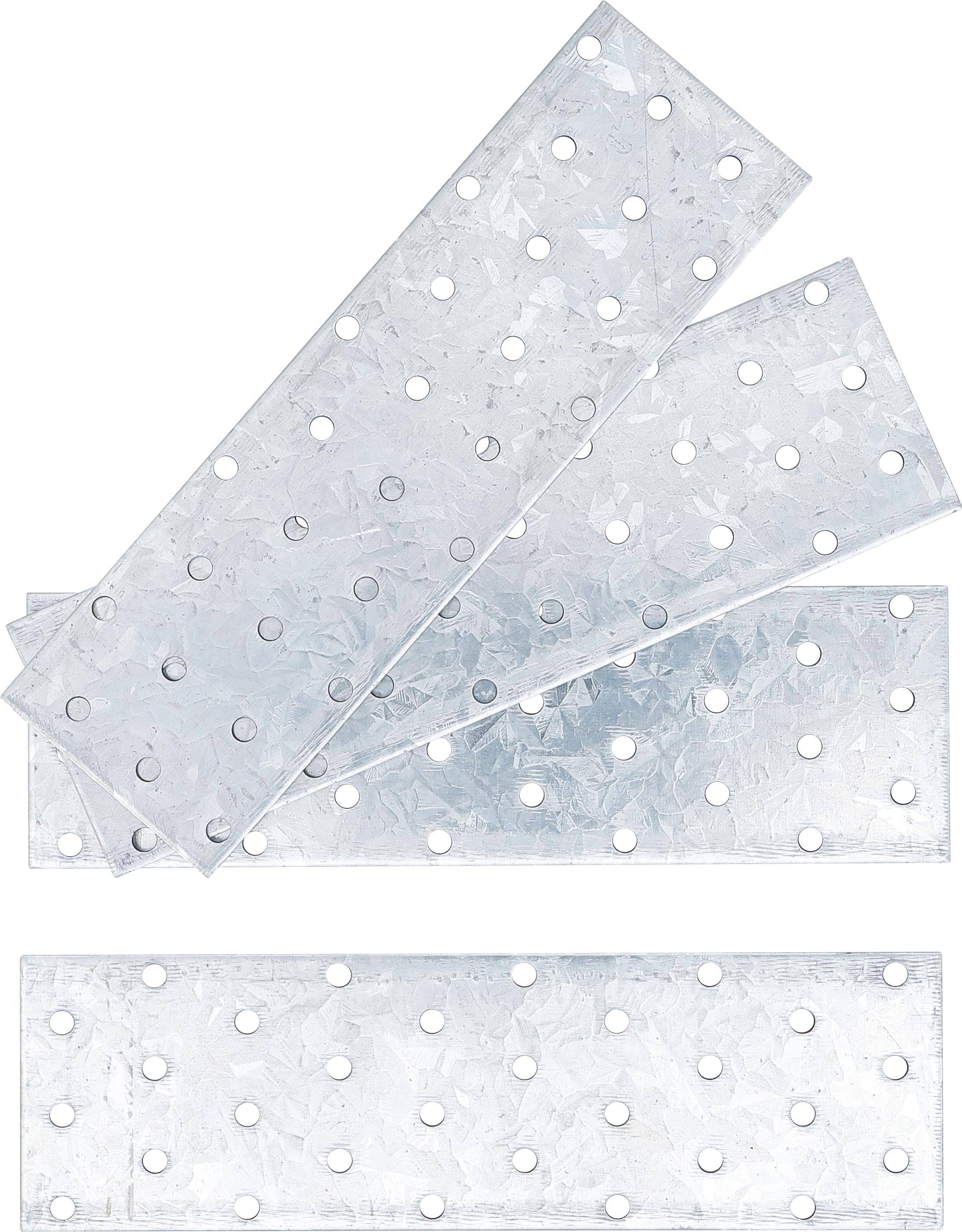 BGS Diy Stahl-Lochplatten-Satz | 200 x 60 x 2 mm | 4-tlg.