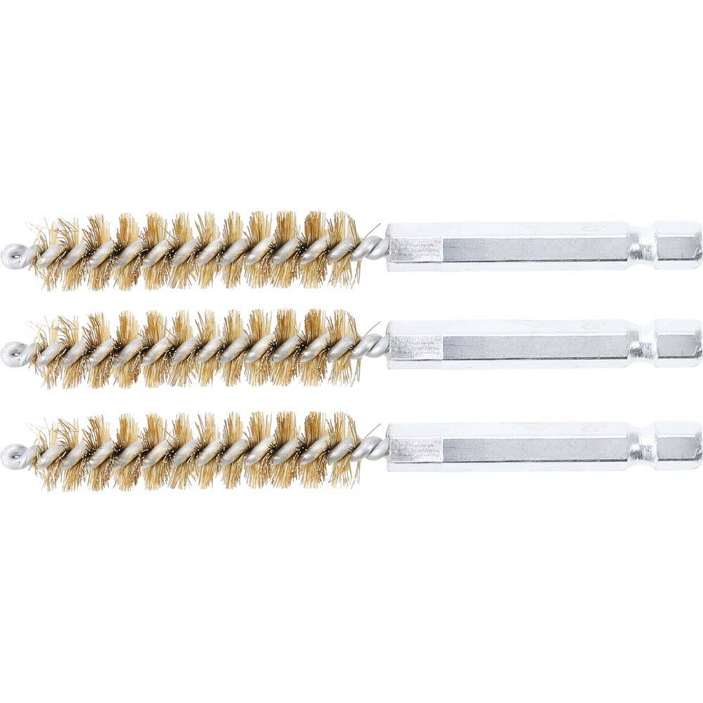 Messingbürste - Größe 11 mm - Antrieb Außensechskant 6,3 mm (1/4'') - Bürstensatz 3-teilig - Preis per VE