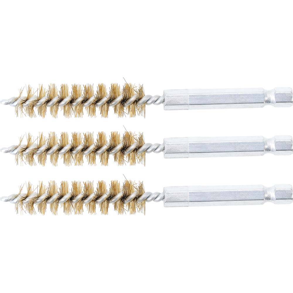 Messingbürste - Größe 12 mm - Antrieb Außensechskant 6,3 mm (1/4'') - Bürstensatz 3-teilig - Preis per VE