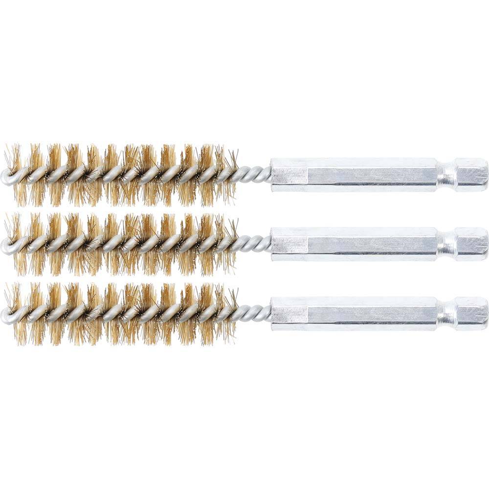 Messingbürste - Größe 13 mm - Antrieb Außensechskant 6,3 mm (1/4'') - Bürstensatz 3-teilig - Preis per VE