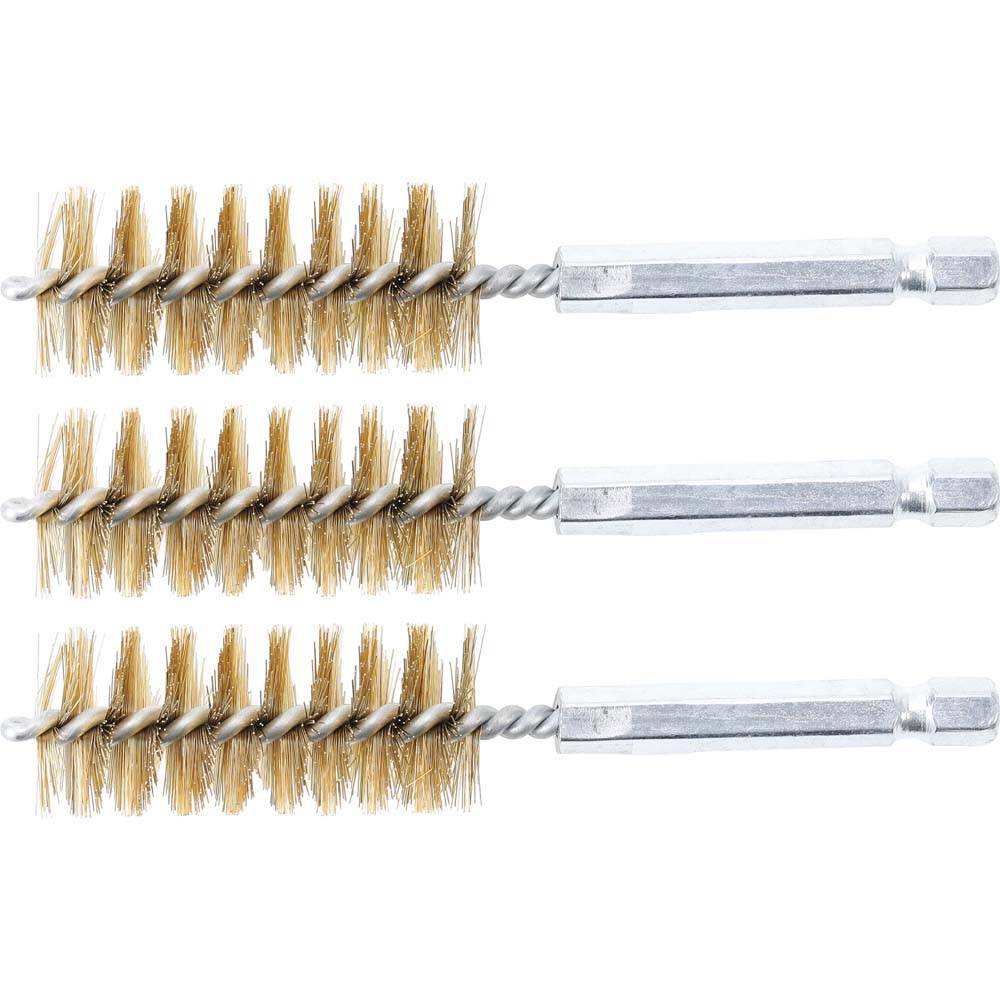 Messingbürste - Größe 19 mm - Antrieb Außensechskant 6,3 mm (1/4'') - Bürstensatz 3-teilig - Preis per VE