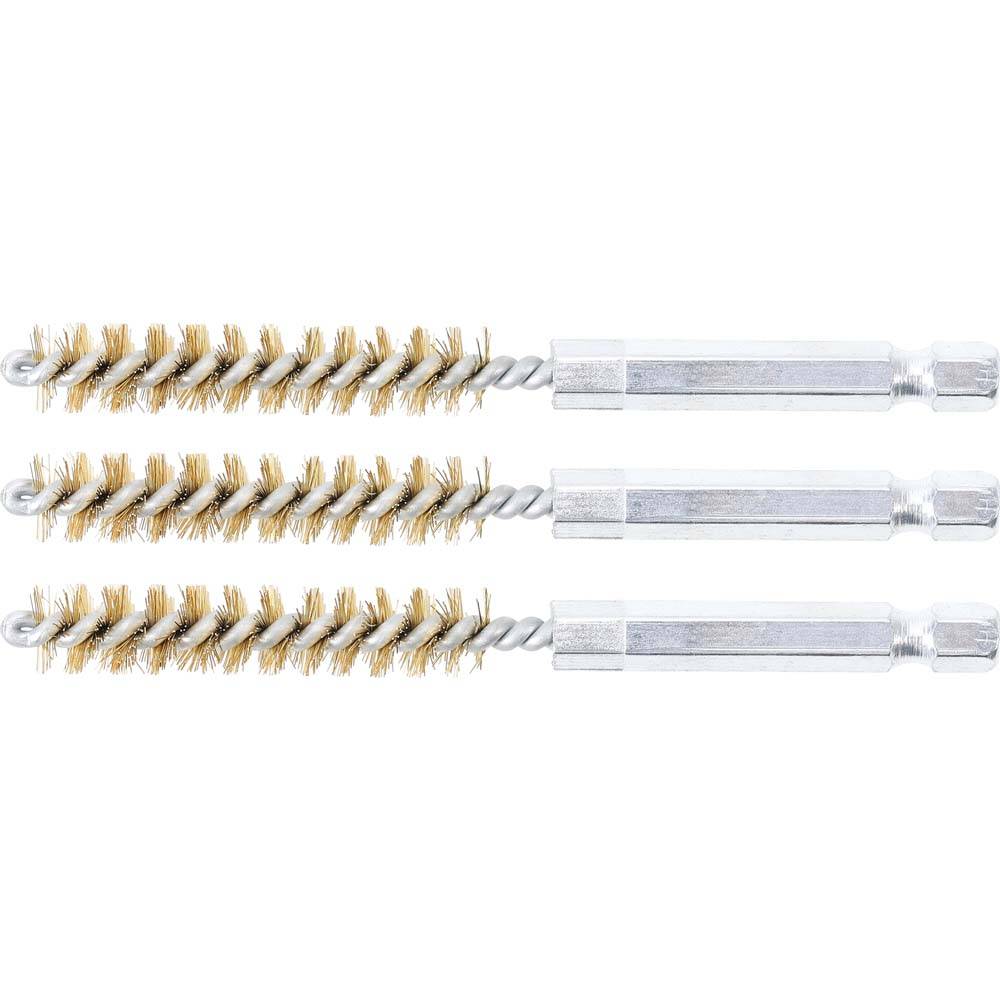Messingbürste - Größe 9 mm - Antrieb Außensechskant 6,3 mm (1/4'') - Bürstensatz 3-teilig - Preis per VE