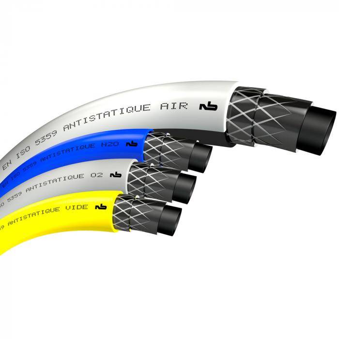 Medizingaseschlauch - Nobelair® AS/R - Weich-PVC - Innen-Ø 6,3 mm - Außen-Ø 12,4 mm - Länge 50 m - schwarz/weiß - Preis per Rolle