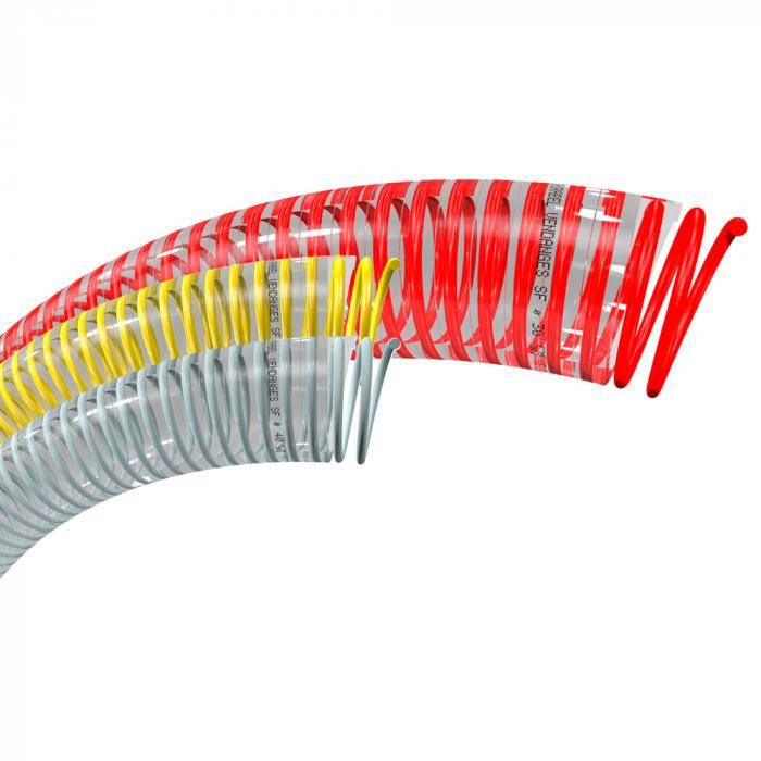 PVC-Spiralschlauch Spirabel® Vendanges SF - Innen-Ø 40 mm - Außen-Ø 48,6 mm - Länge 25 m - rot - Preis per Rolle
