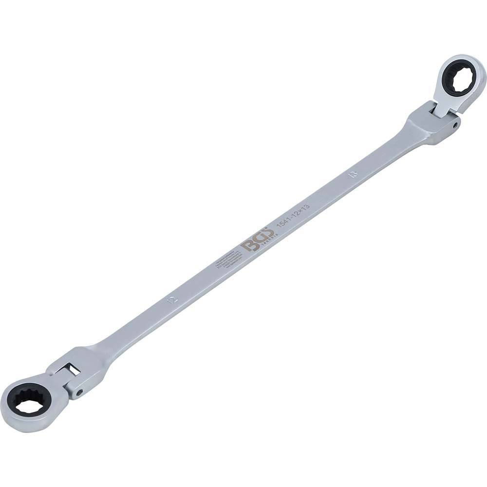 Doppel-Ratschen-Gelenkschlüssel - SW 12 x 13 mm - Länge 327 mm - Gewicht 204 g - Antrieb Zwölfkant