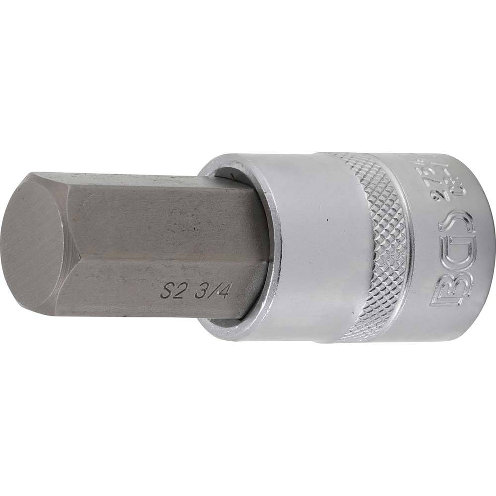 Bit-Einsatz - Länge 70 mm - Innensechskant 3/4 '' - Antrieb Innenvierkant