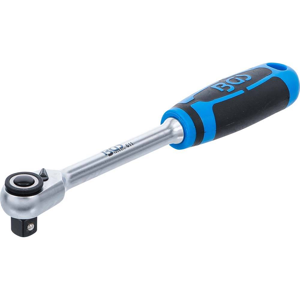 Umschaltknarre - feinverzahnt - gerade Ausführung - extra slim - Außenvierkant 10 mm (3/8")