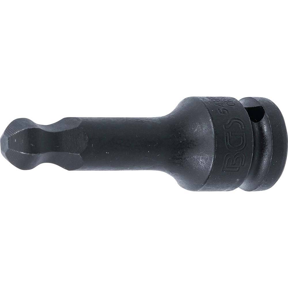 Kraft-Bit-Einsatz - Innensechskant mit Kugelkopf - Abtriebsprofilgröße 12 mm - Länge 75 mm