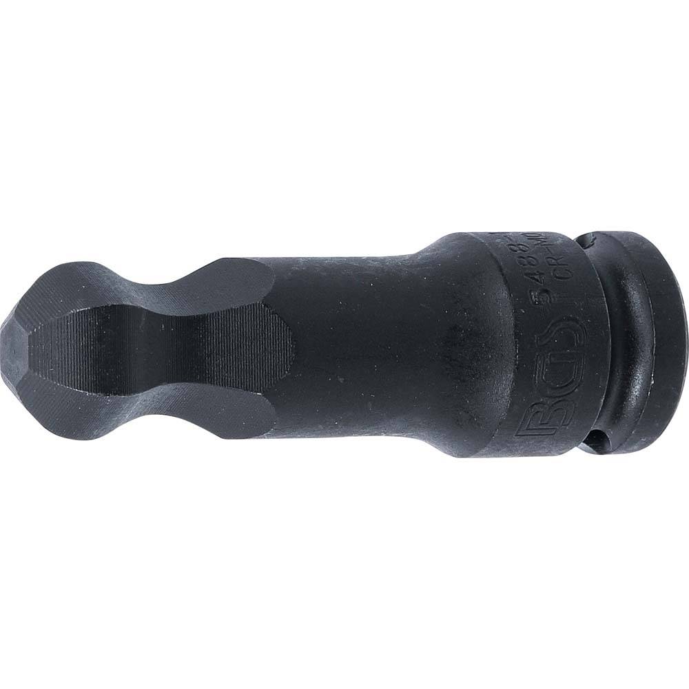 Kraft-Bit-Einsatz - Innensechskant mit Kugelkopf - Abtriebsprofilgröße 17 mm - Länge 75 mm