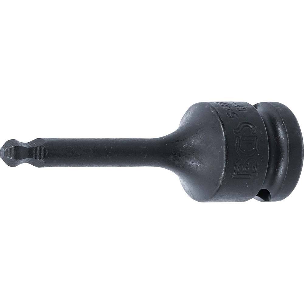 Kraft-Bit-Einsatz - Innensechskant mit Kugelkopf - Abtriebsprofilgröße 6 mm - Länge 75 mm