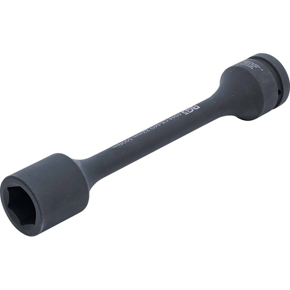 Torsionskraft-Steckschlüsseleinsatz - Antrieb Innenvierkant - Abtrieb Sechskant - Schlüsselweite 32 mm - Drehmoment 500 Nm