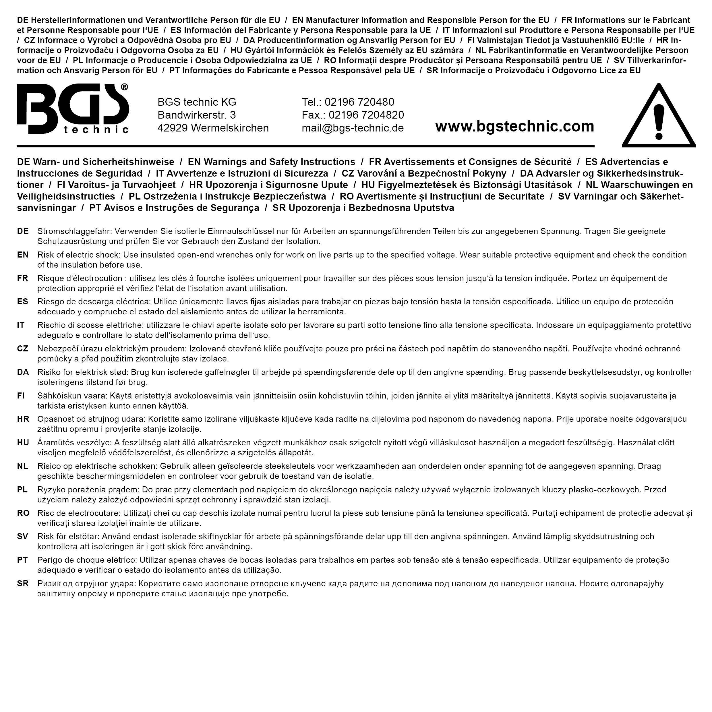BGS technic VDE-Einmaulschlssel | SW 6 mm