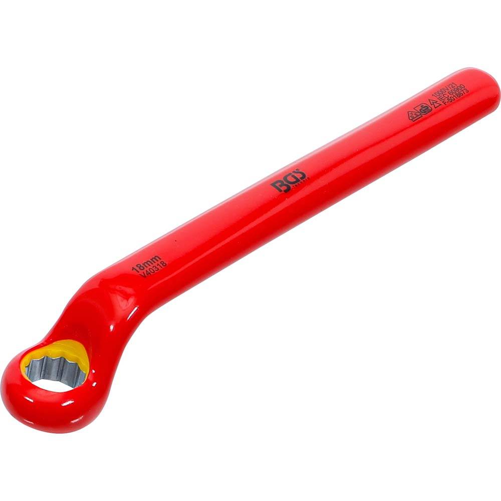 VDE-Einringschlüssel - isoliert bis 1000 V - tief gekröpft - SW 18 mm