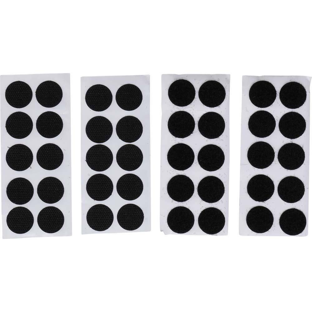 Klettpunkte - Ø 20 mm - Inhalt 20 Hakenpunkte, 20 Flauschpunkte - Farbe schwarz