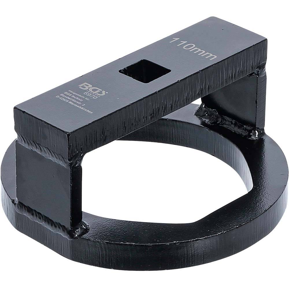 Achsmuttern-/Radkapselschlüssel - Material Werkzeugstahl (C45) - passend für BPW-Achsen - Schlüsselweite 110 x 45 mm - Länge 72 mm