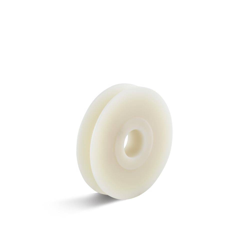 Seilrolle - Kunststoff - halbrunde Nut - Gleitlager - Rad-Ø 100 mm - Tragkraft 160 kg
