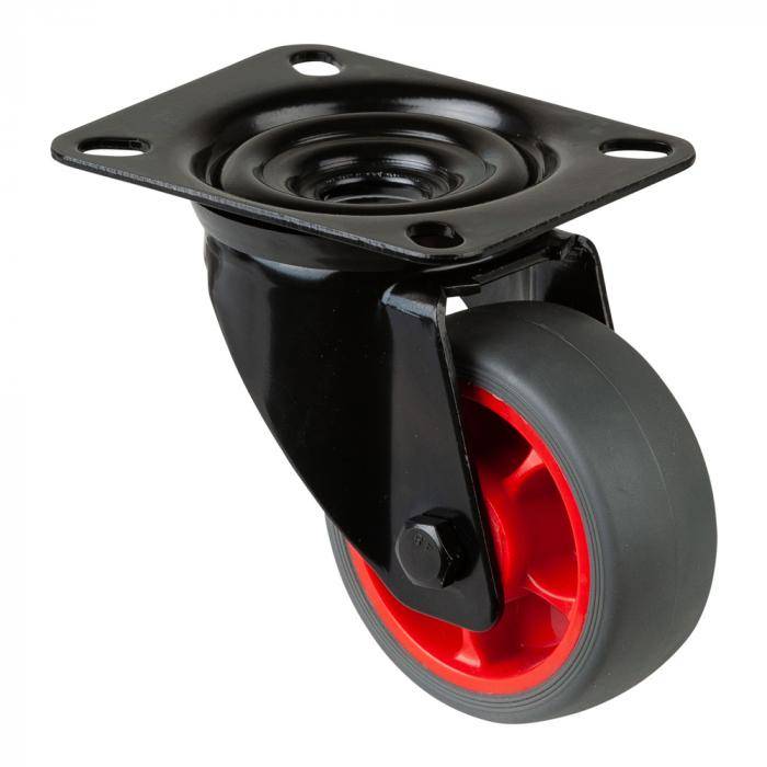 Transportrolle-Lenkrolle mit Gabel aus Stahlblech - Rad-Ø 80 mm - Bauhöhe 105 mm - Tragkraft 100 kg