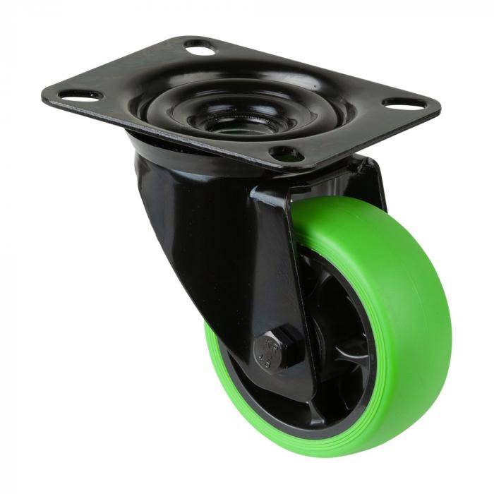 Transportrolle-Lenkrolle mit Gabel aus Stahlblech - Rad-Ø 80 mm - Bauhöhe 105 mm - Tragkraft 100 kg