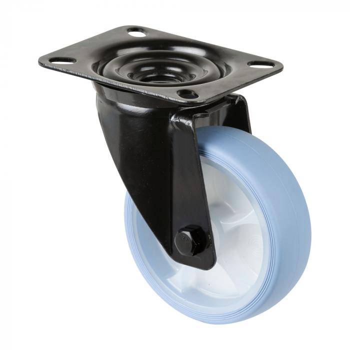 Transportrolle-Lenkrolle mit Gabel aus Stahlblech - Rad-Ø 100 mm - Bauhöhe 128 mm - Tragkraft 110 kg