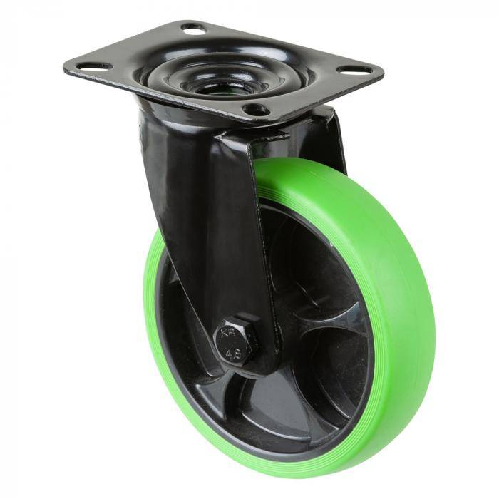 Transportrolle-Lenkrolle mit Gabel aus Stahlblech - Rad-Ø 125 mm - Bauhöhe 155 mm - Tragkraft 120 kg