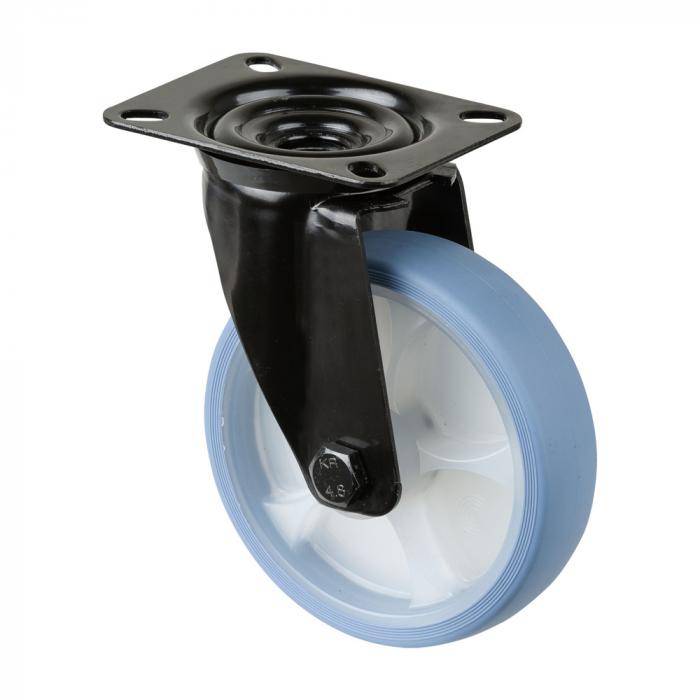 Transportrolle-Lenkrolle mit Gabel aus Stahlblech - Rad-Ø 125 mm - Bauhöhe 155 mm - Tragkraft 120 kg