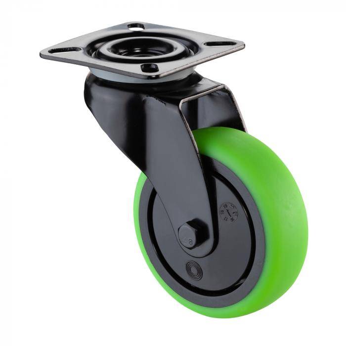 Apparate-Lenkrolle mit Gabel aus Stahlblech - Rad-Ø 50 mm - Bauhöhe 73 mm - Tragkraft 50 kg