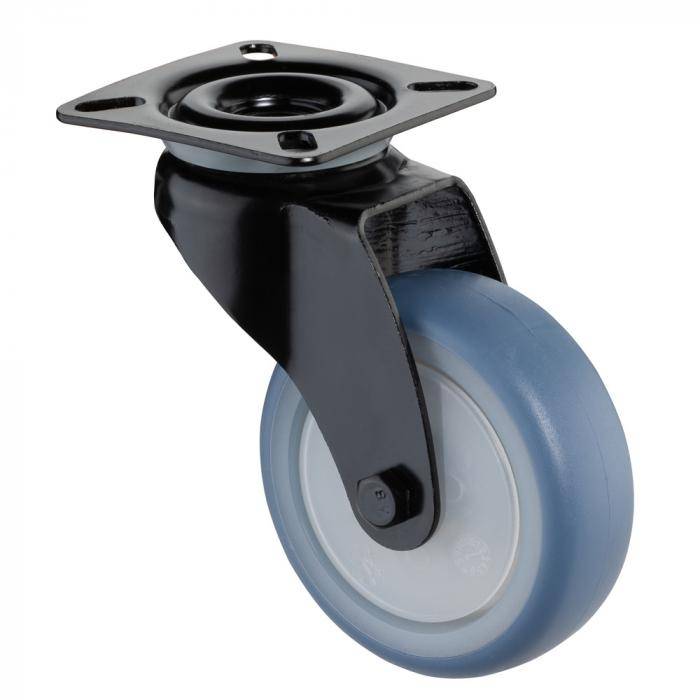 Apparate-Lenkrolle mit Gabel aus Stahlblech - Rad-Ø 50 mm - Bauhöhe 73 mm - Tragkraft 50 kg