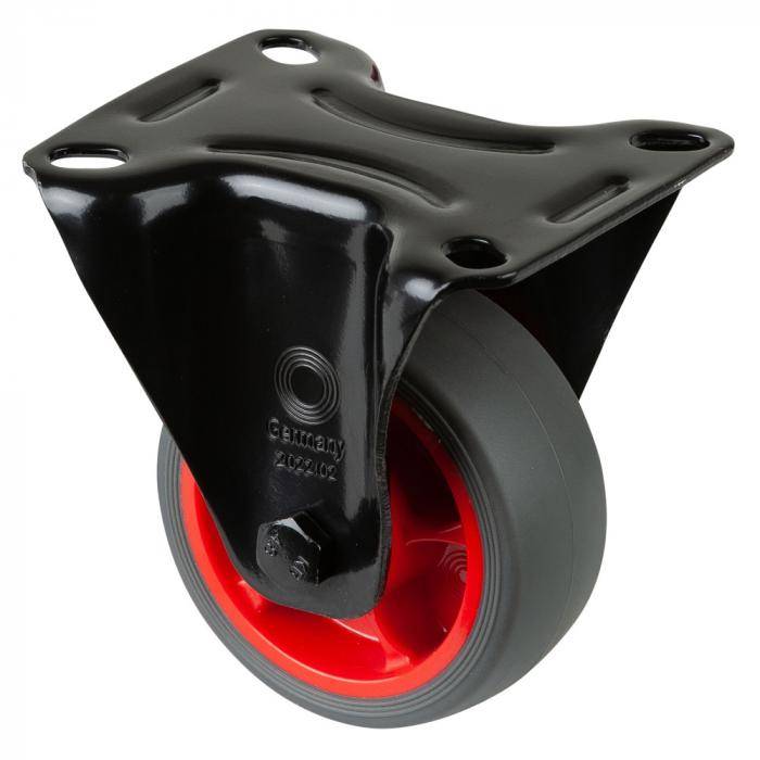 Transportrolle-Bockrolle mit Gabel aus Stahlblech - Rad-Ø 80 mm - Bauhöhe 105 mm - Tragkraft 100 kg